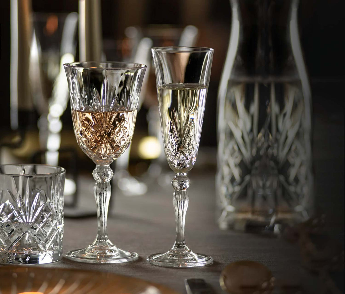 Melodia Cut Crystal Champagne Flute - Lollygag