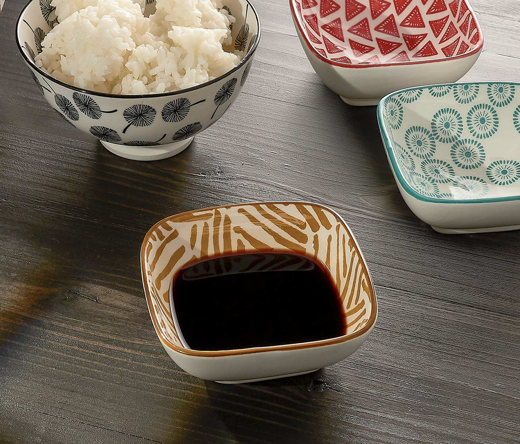 Modern Stamped Mix & Prep Pinch Pot Bowls: Set of 4
