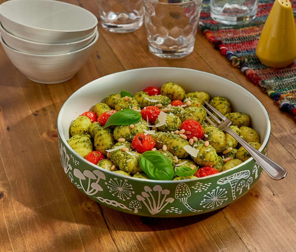 wildgrove mushroom green serving bowl - lollygag