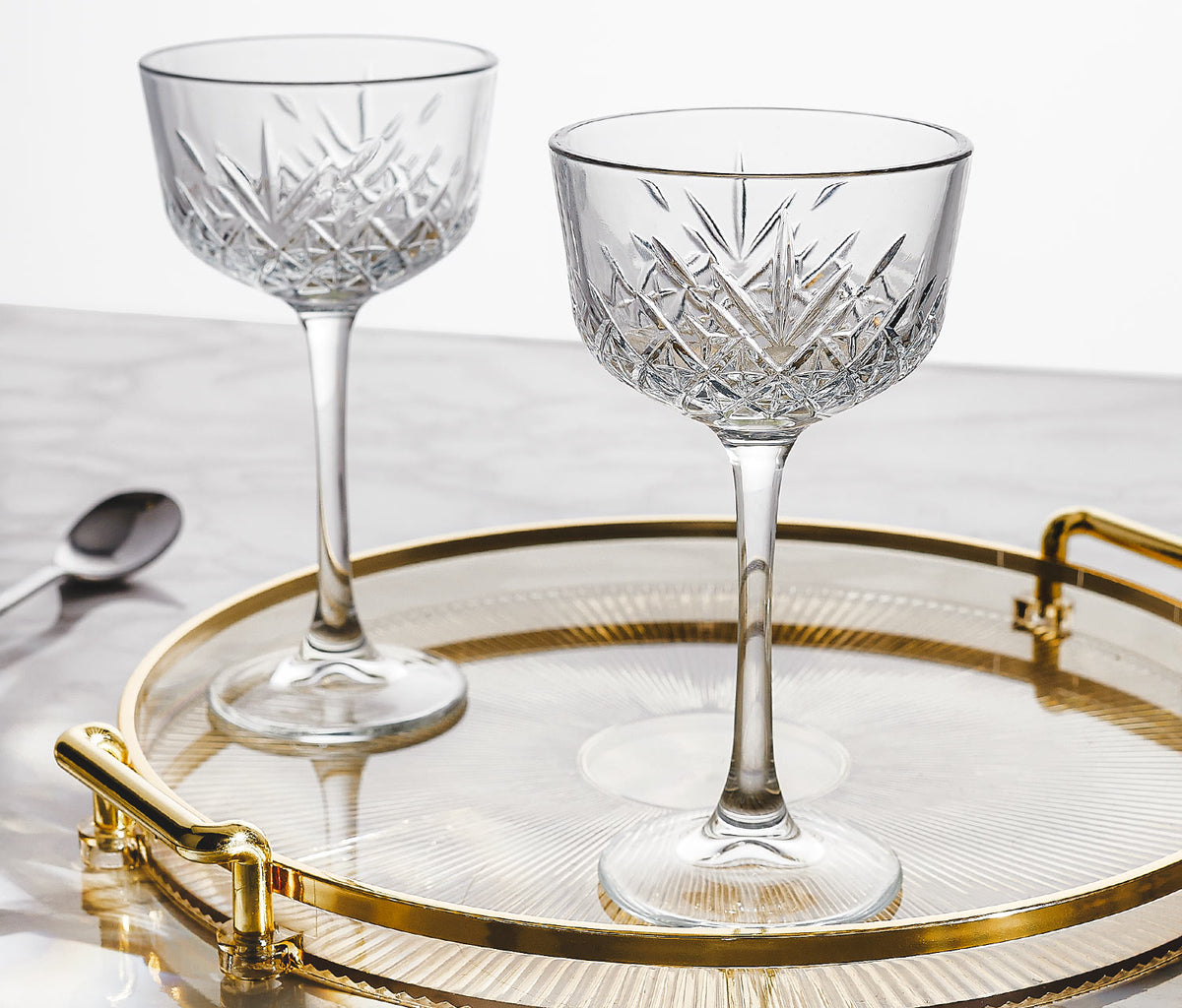 Pasabahce Nick and Nora Cut Glass set - lollygag