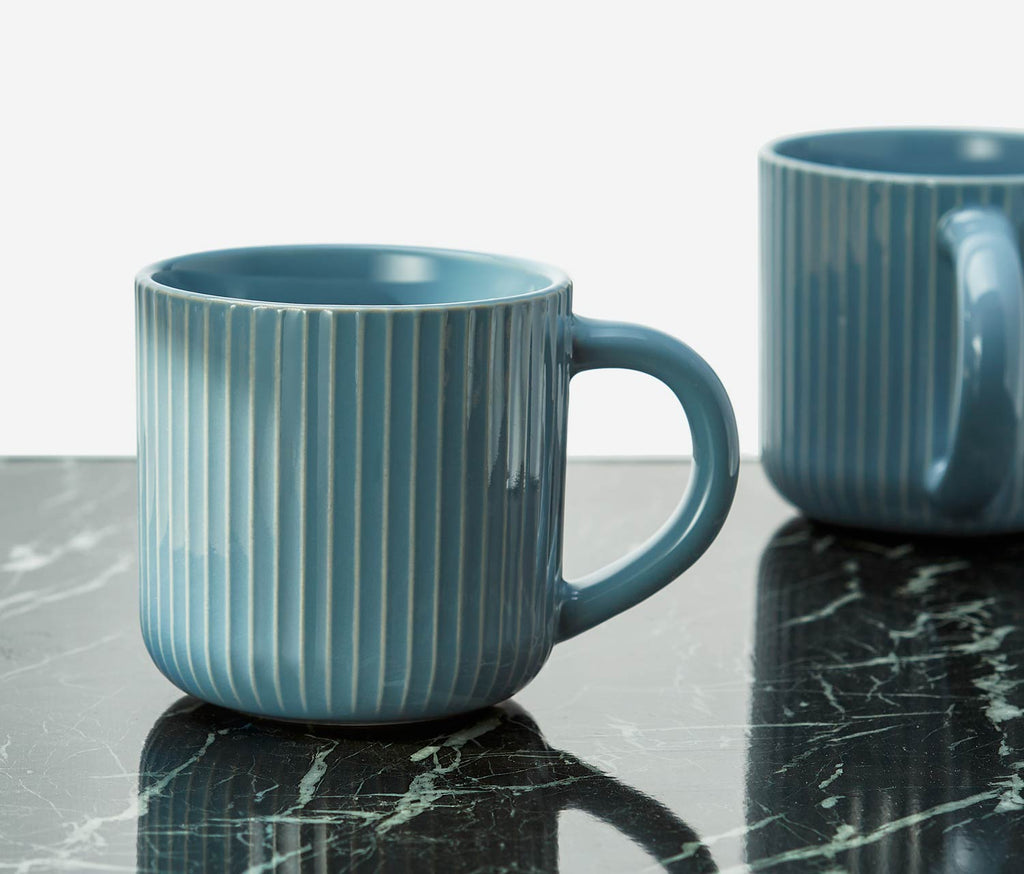 Ocean Blue Extra Large Fluted Mugs -Lollygag