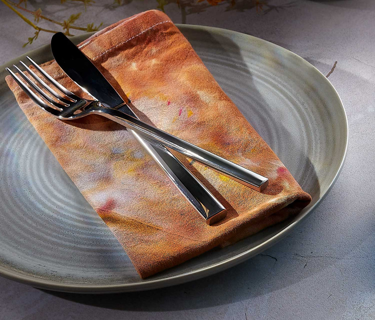Kaleidoscope Dye Cloth Napkin Set: Ochre Garden Sunset