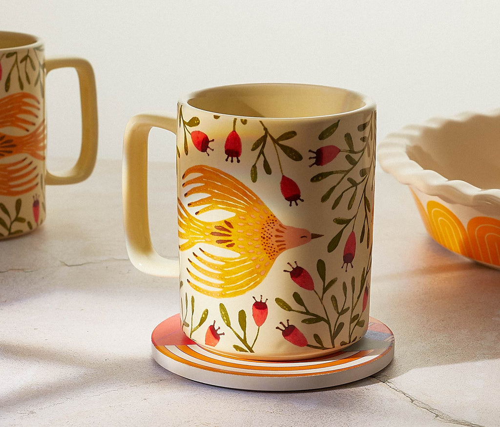  Crimson Plume Birds Mug - Lollygag