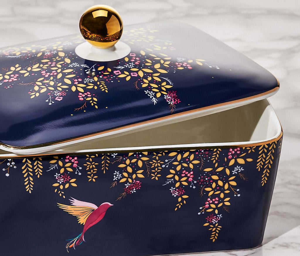 Chelsea Navy Covered Butter Dish - lollygag