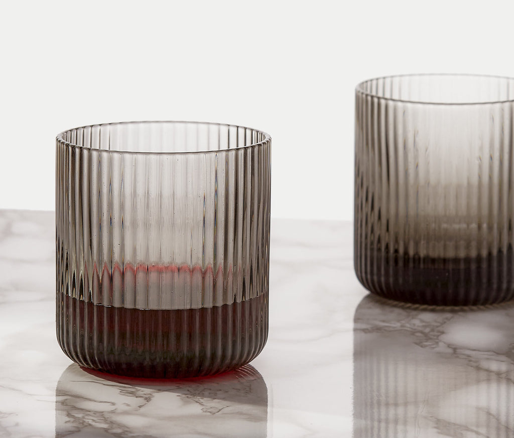 smoke grey textured low ripple texture low drinking/tumbler glasses - lollygag