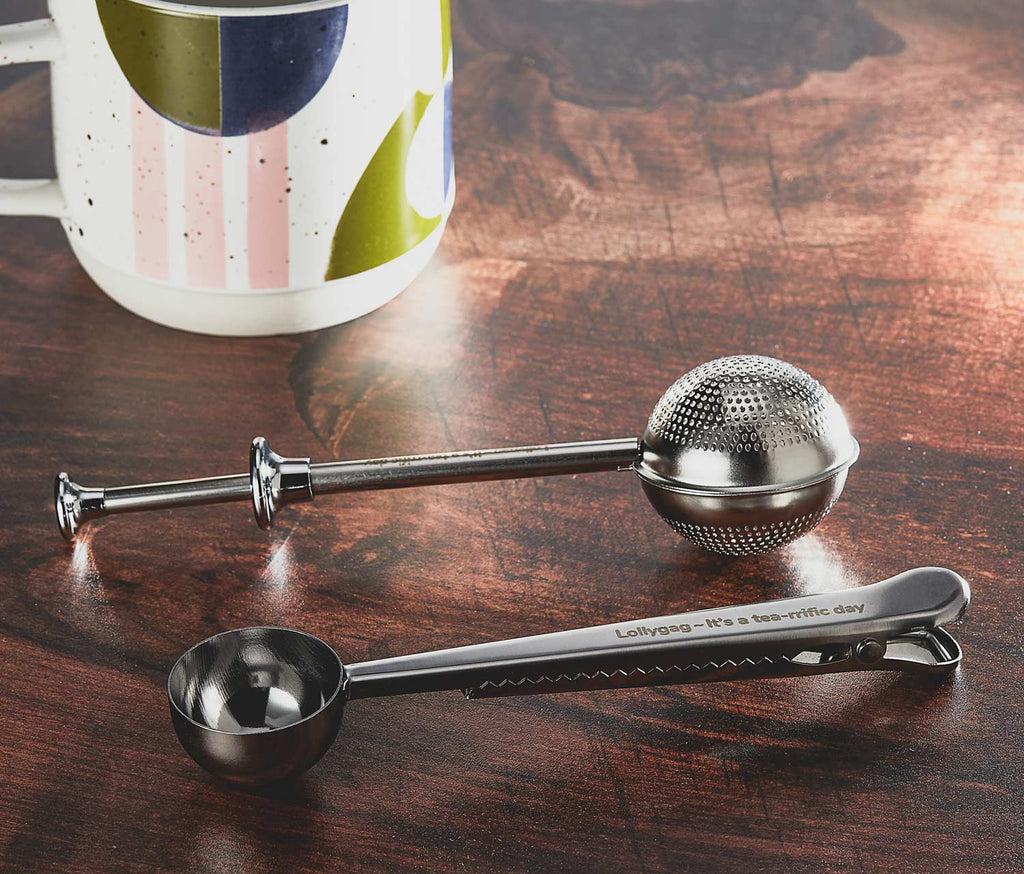 Stainless steel Tea Egg Infuser and Coffee Scoop Bag Clip - lollygag