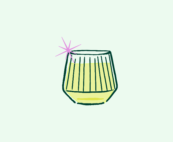 Stemless wine bar glass with cocktail retro illustration - lollygag