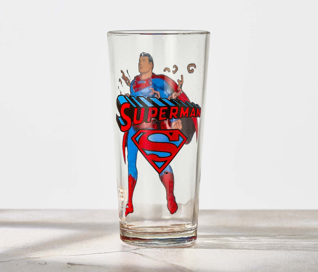 Superman 1975 Dc Comics Collector Glass - Vintage