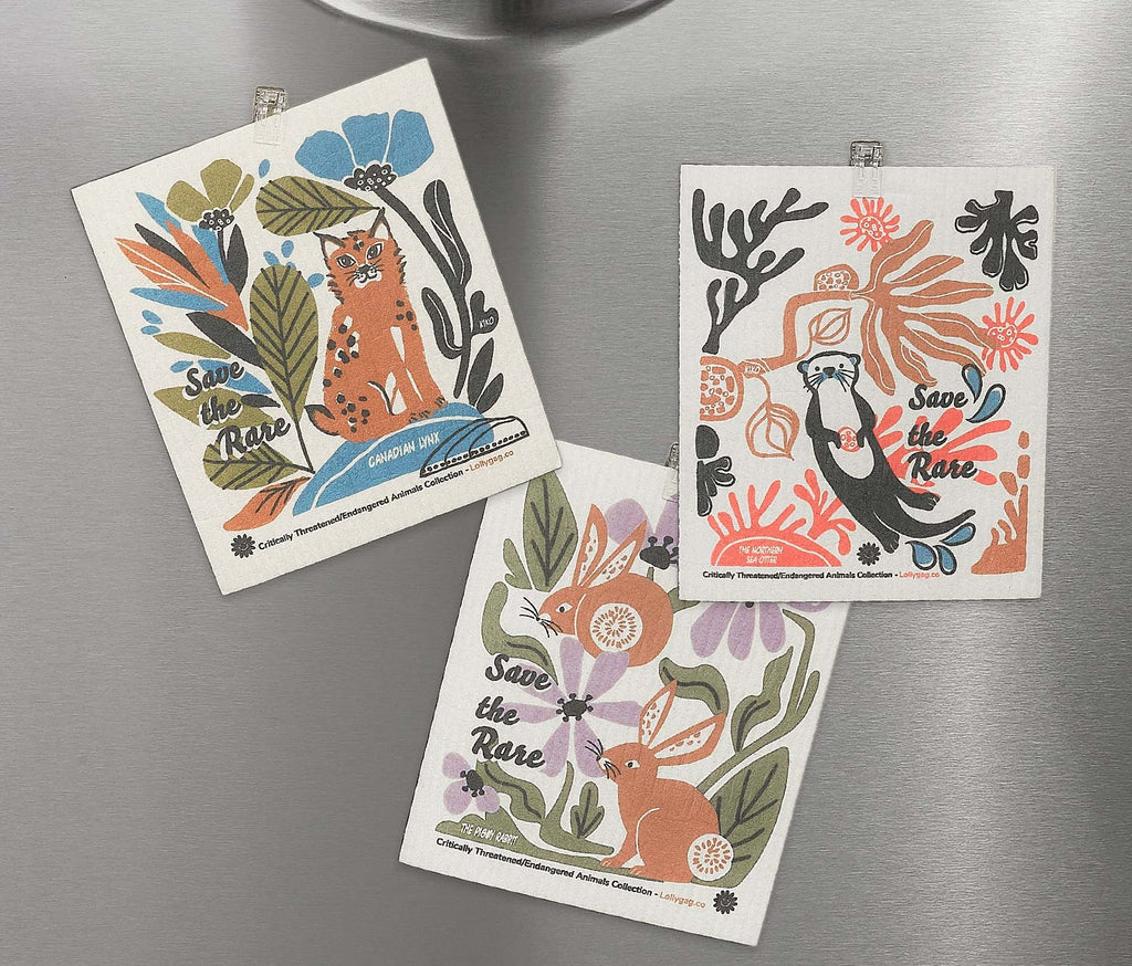 Fading Fantastical Swedish Dishcloths Tester + Magnetic clip Wholesale - Lollygag