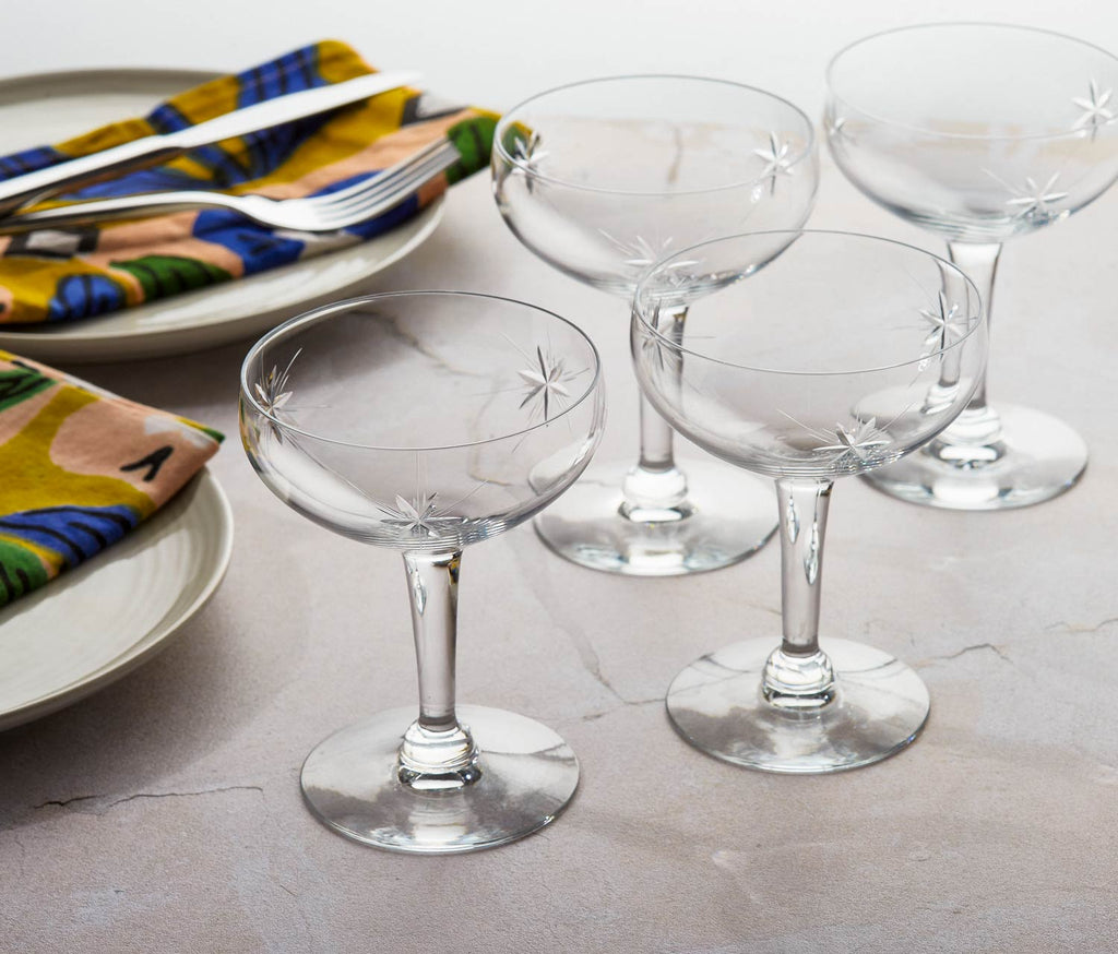 Vintage starburst coupe glass Set - lollygag