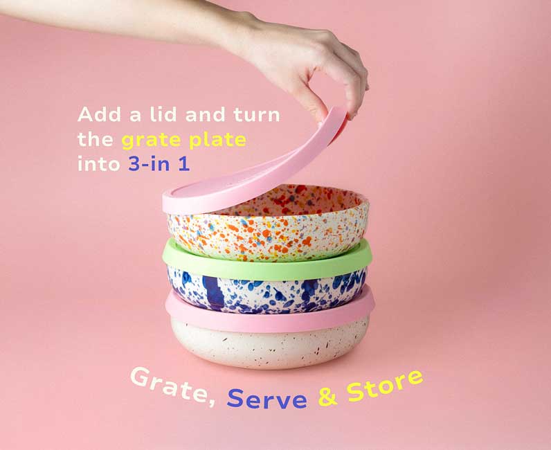 ceramic grater plate with fridge lid