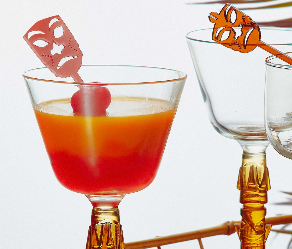 Tiki mask retro cocktail appetizer picks - lollygag