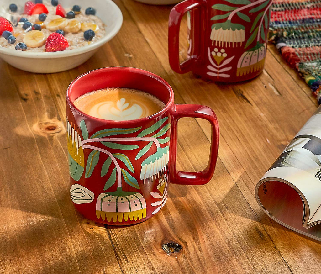 Venus Tall Crimson Illustrated Studio Mug Set