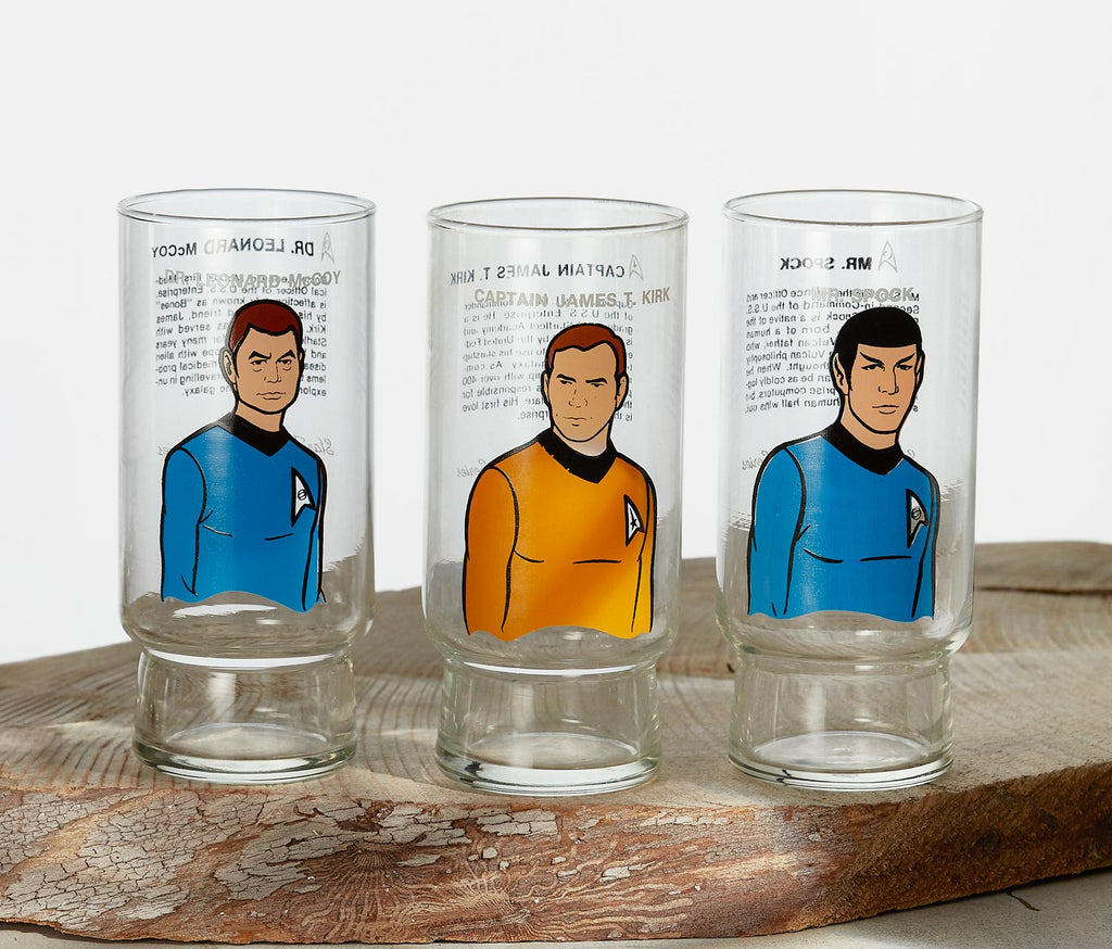 1976 Star Trek Dr Pepper Collector Series Tumblers 3 Mint Set