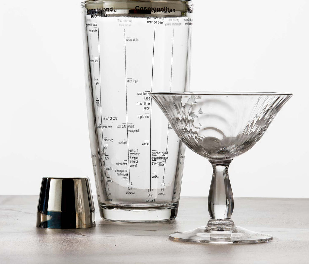 Vintage Cambridge Martini Glass & Shaker Set 