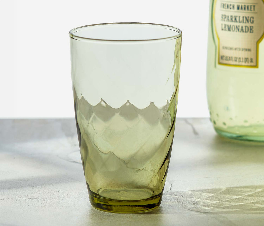 Vintage Swirl green juice glass - lollygag