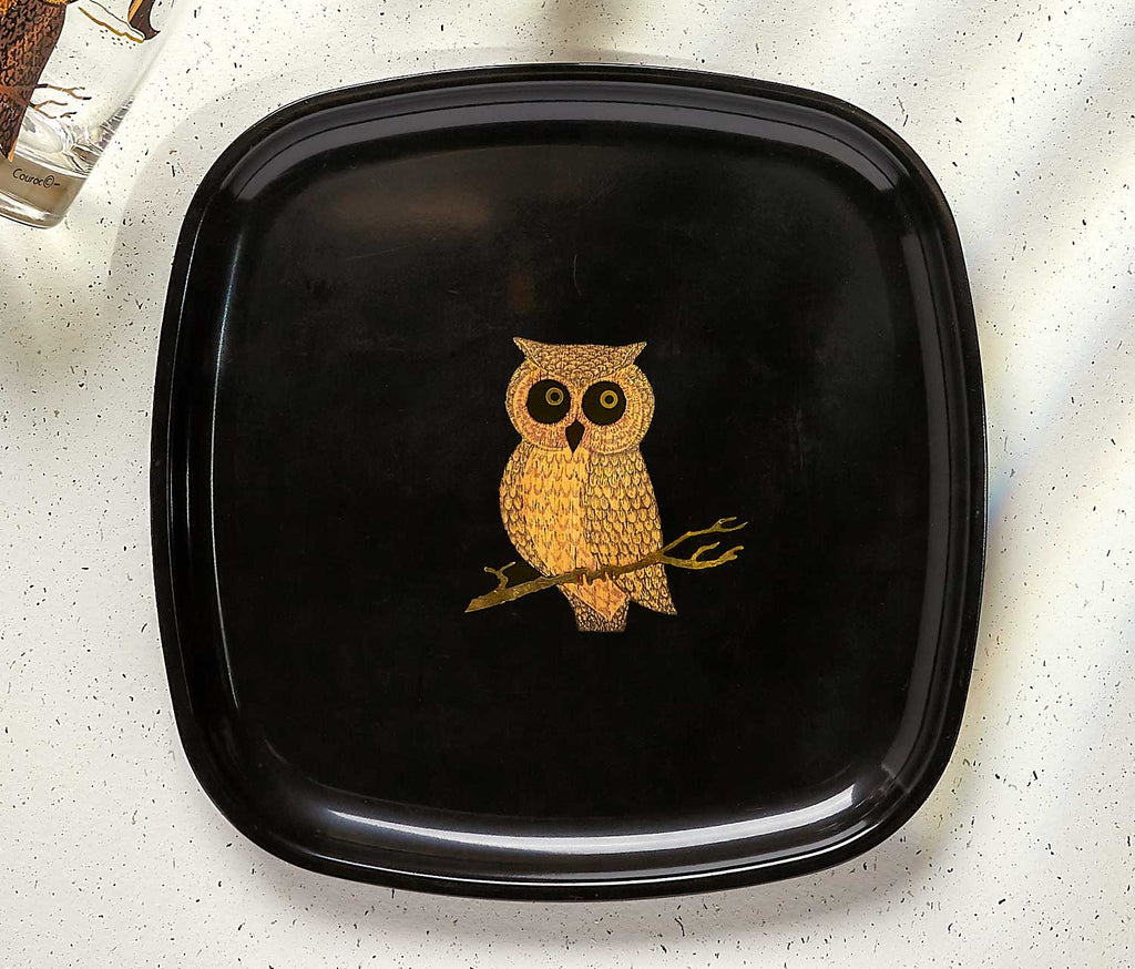 Couroc of Monterey Owl rectangle Serving Tray - Lollygag
