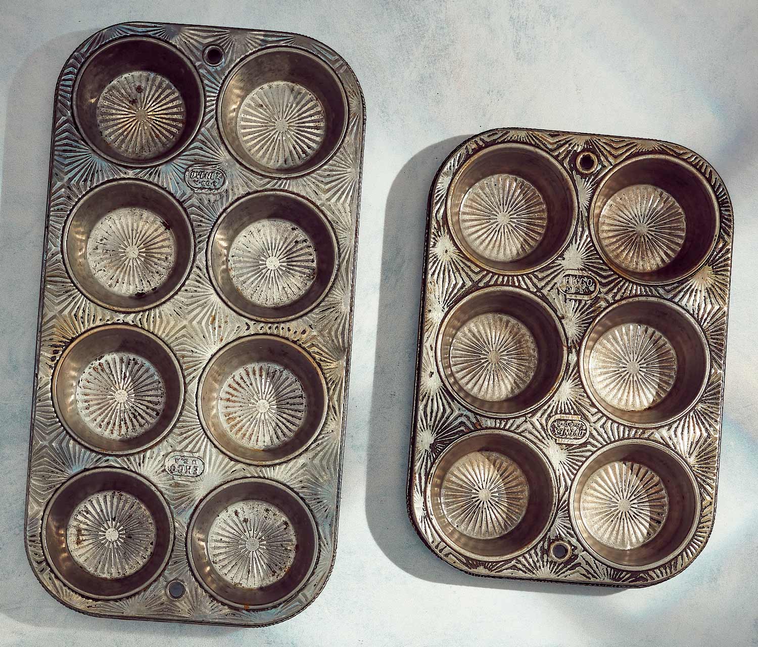 Vintage Muffin Tin Antique Muffin Pan Cupcake Tin Ekco USA 8 or