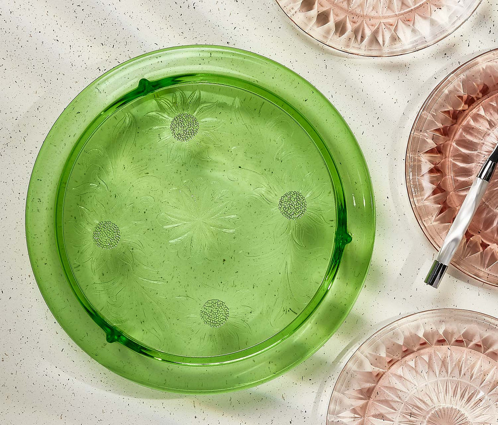 Vintage Green Cake Glass Cake Stand - Lollygag