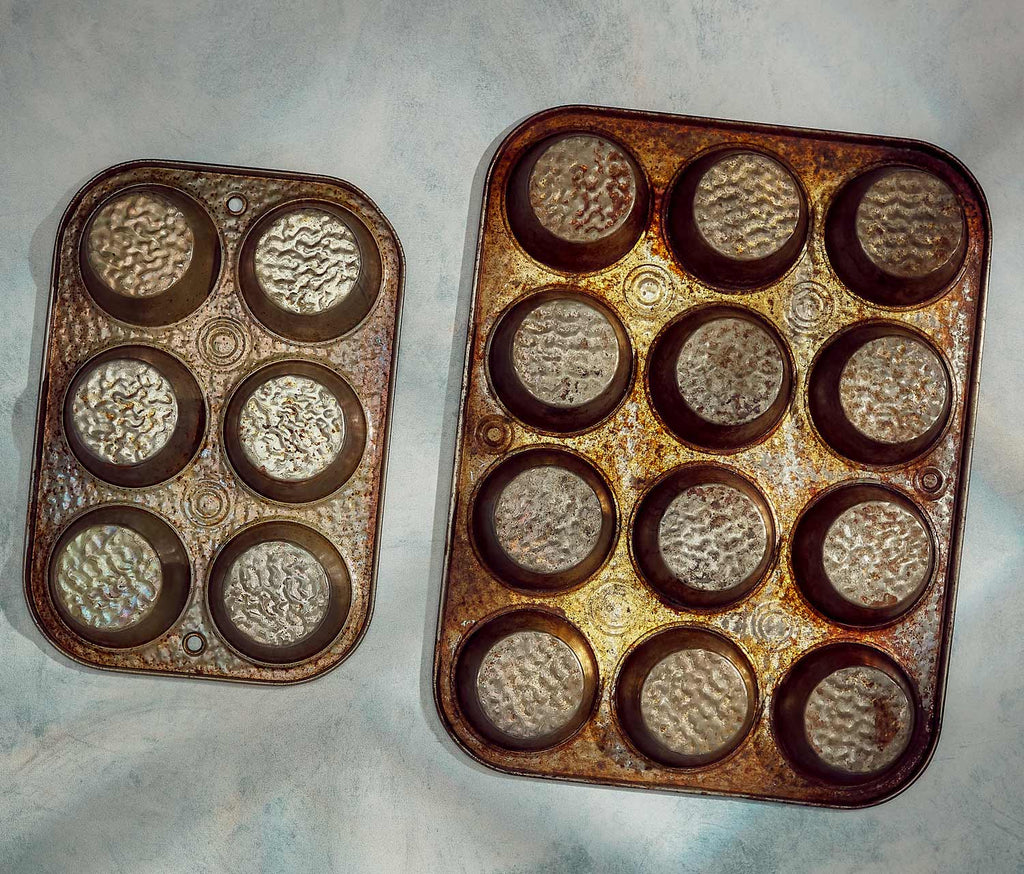 Vintage Hammered Muffin Baking Tinware - lollygag