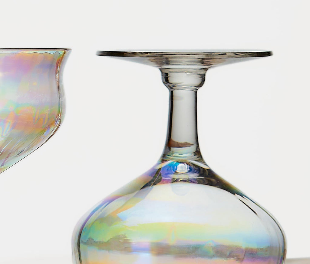 vintage short lustre paneled coupe glass - lollygag