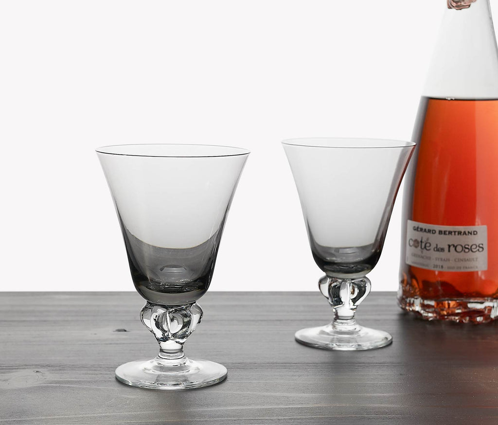 Vintage Astrid Smoke Swedish Footed Wine Glass Set - Lollygag