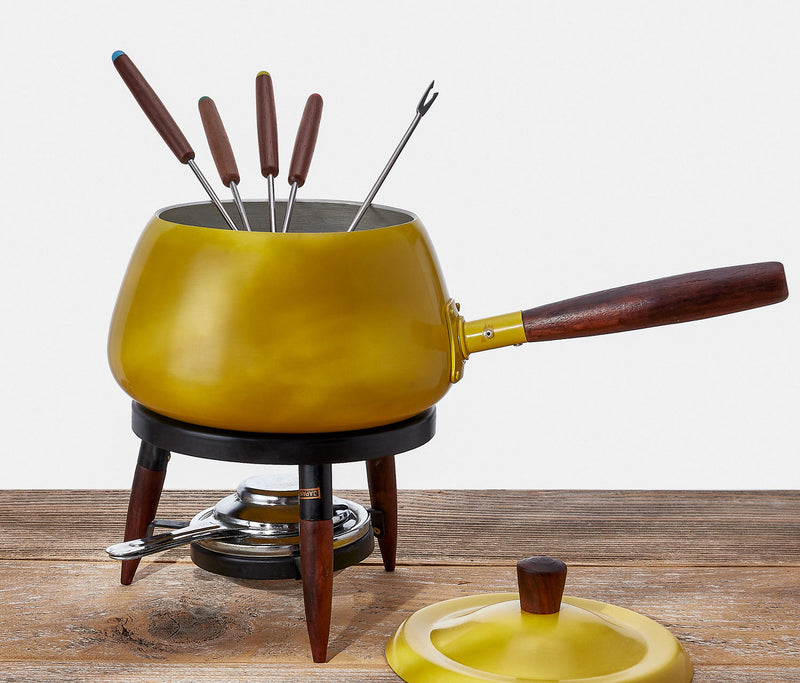ancien service à fondue bourguignonne Japy cachemire vintage french