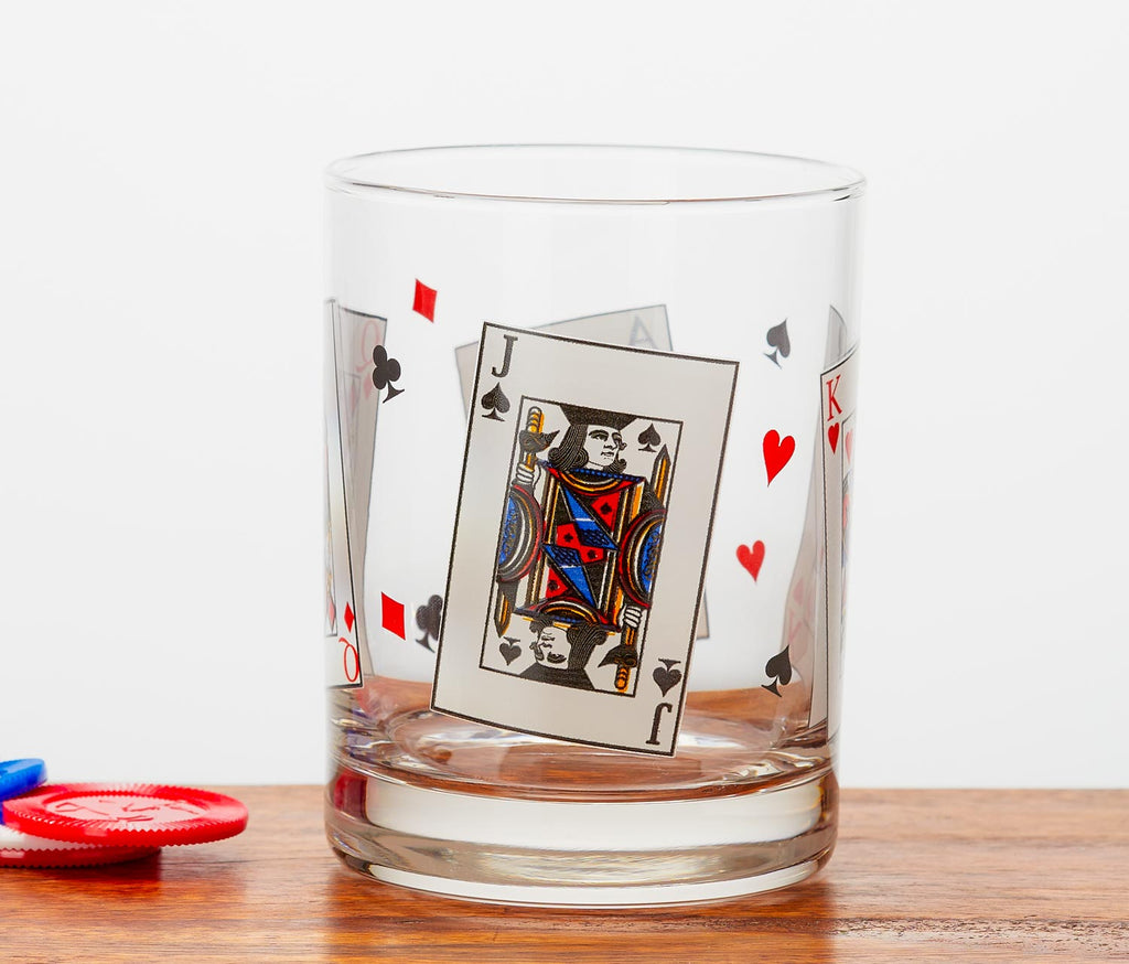 MCM Card Party Rocks Whiskey Glass Set: Vintage