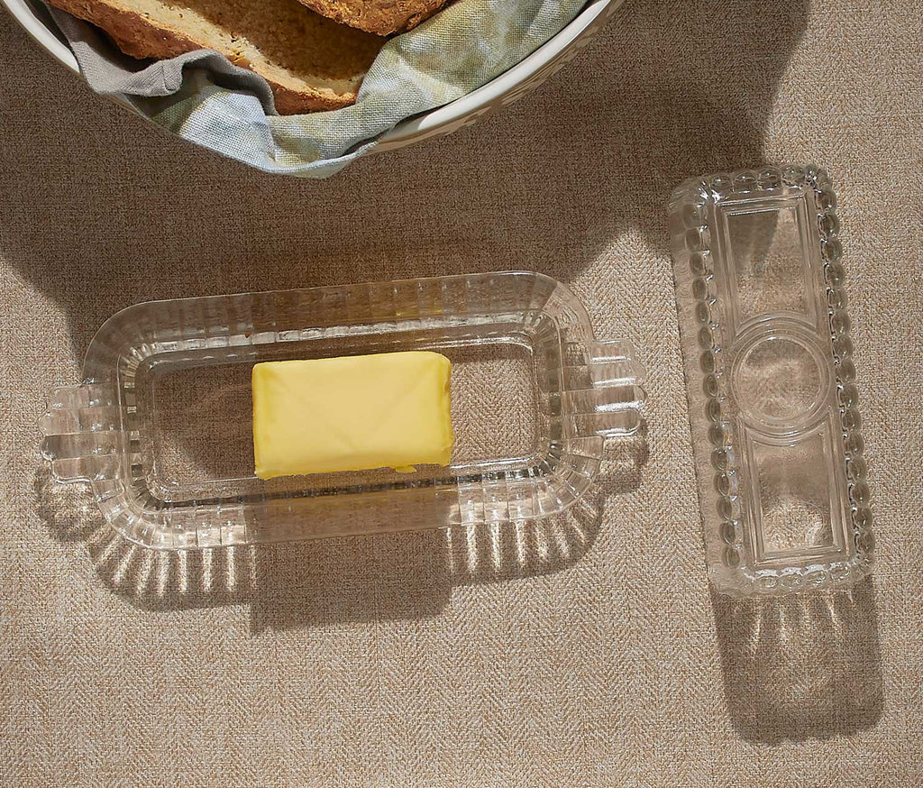 Deco Glass Butter Dish with butter-lollygag