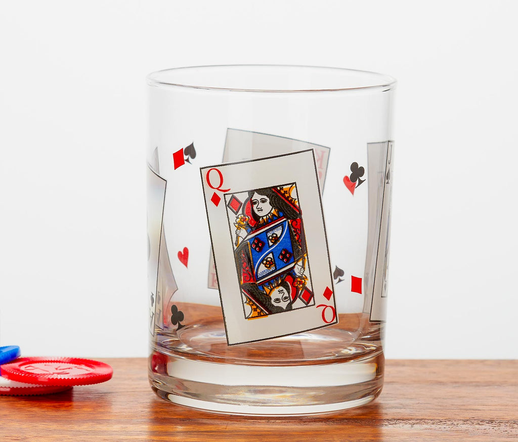 MCM Card Party Rocks Whiskey Glass Set: Vintage