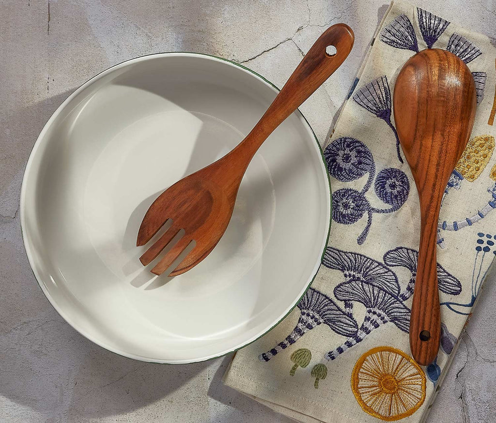 Wildgrove fungi Large Low Serving Bowl and servers set- Lollygag