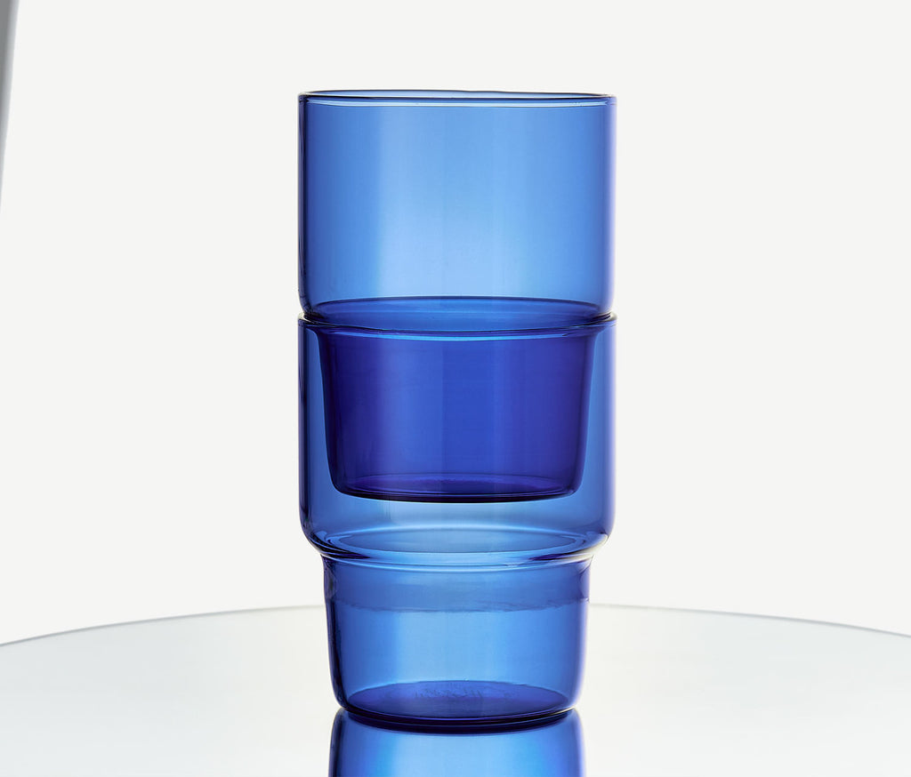 Cobalt Blue Stackable water glass - lollygag