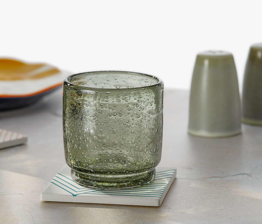 Agave Green Bubble Texture modern Low Tumbler drinking glass - lollygag