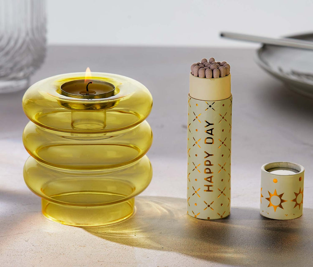 Yellow Glass candle Vessel - Lollygag