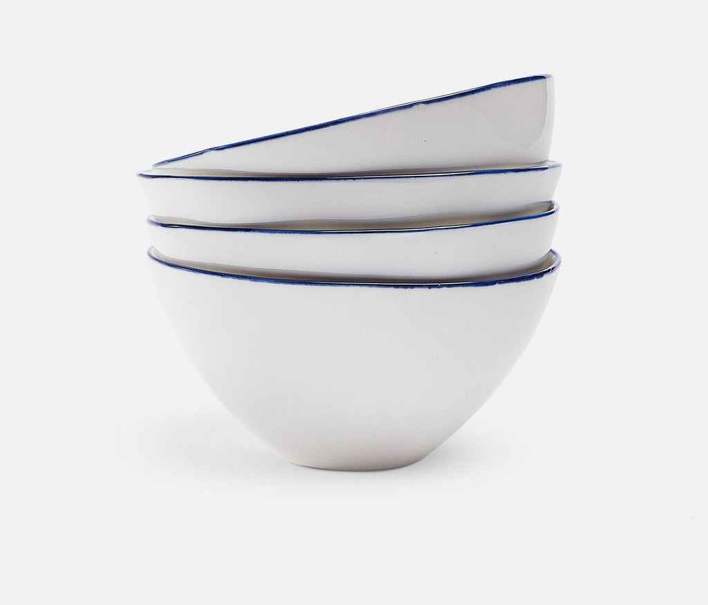 Canvas Home Tableau Blue Rim Medium Bowl Set - Lollygag
