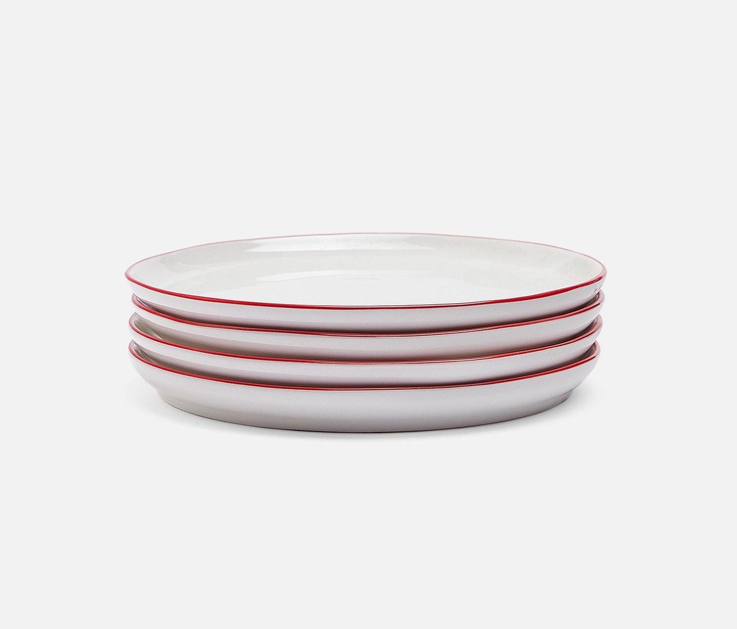 Canvas Home Tableau Red Rim Salad Plate Set