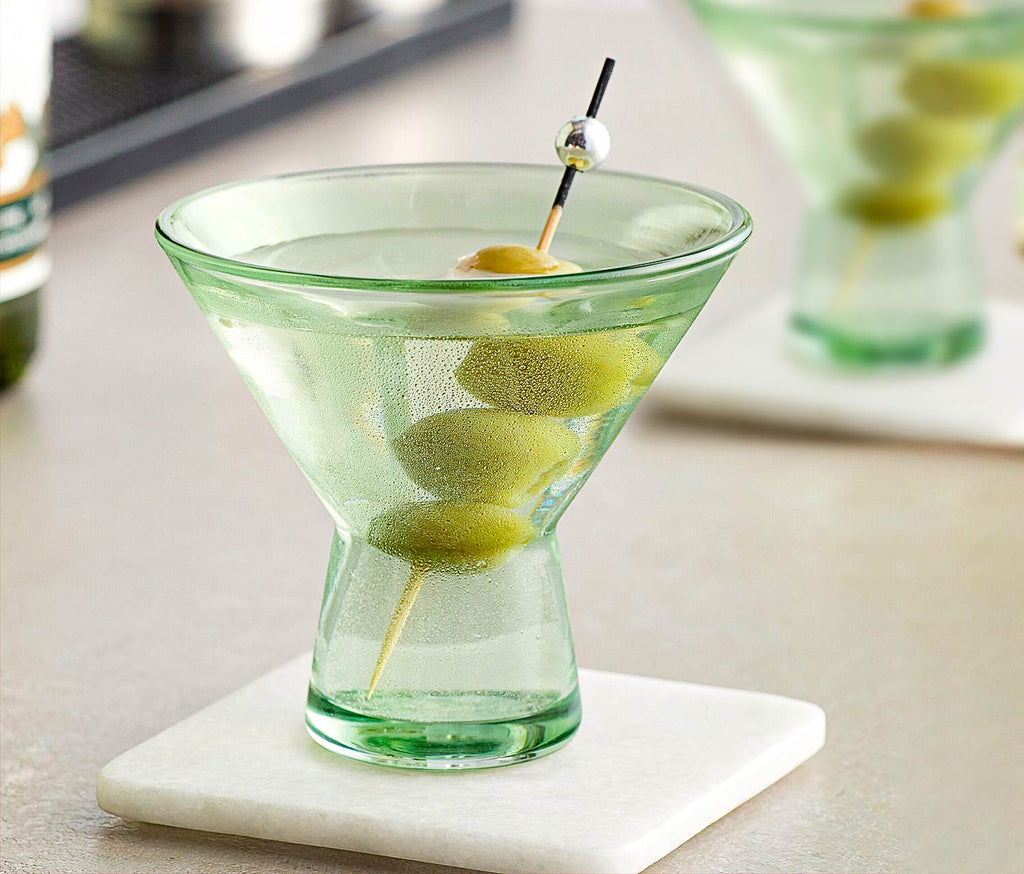 Martini Set With Bakelite Handle Serving Tray, 2 Stemless Viski