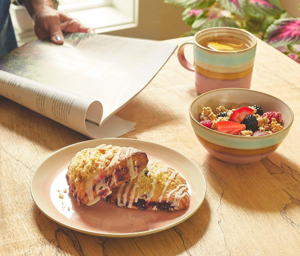 Sunset Mug, Bowl and Rose Plate Breakfast Set