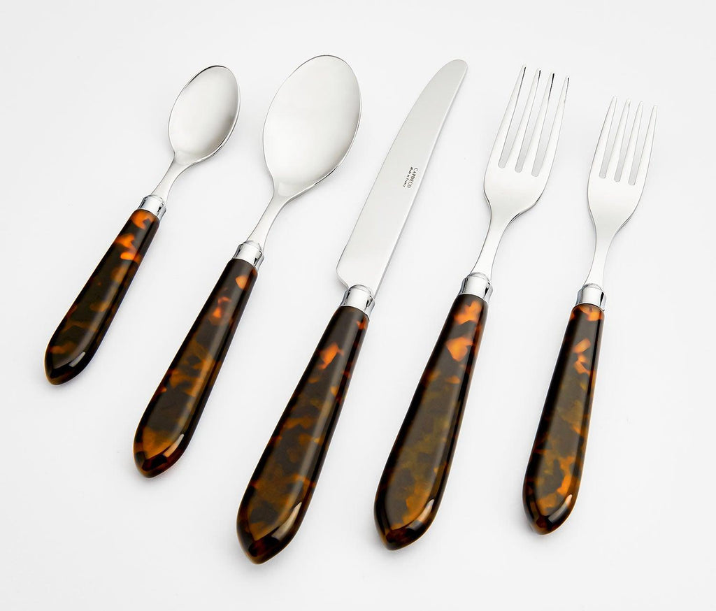 Capdeco Omega Tortoise Shell 10PC Luxury Flatware Set - Lollygag