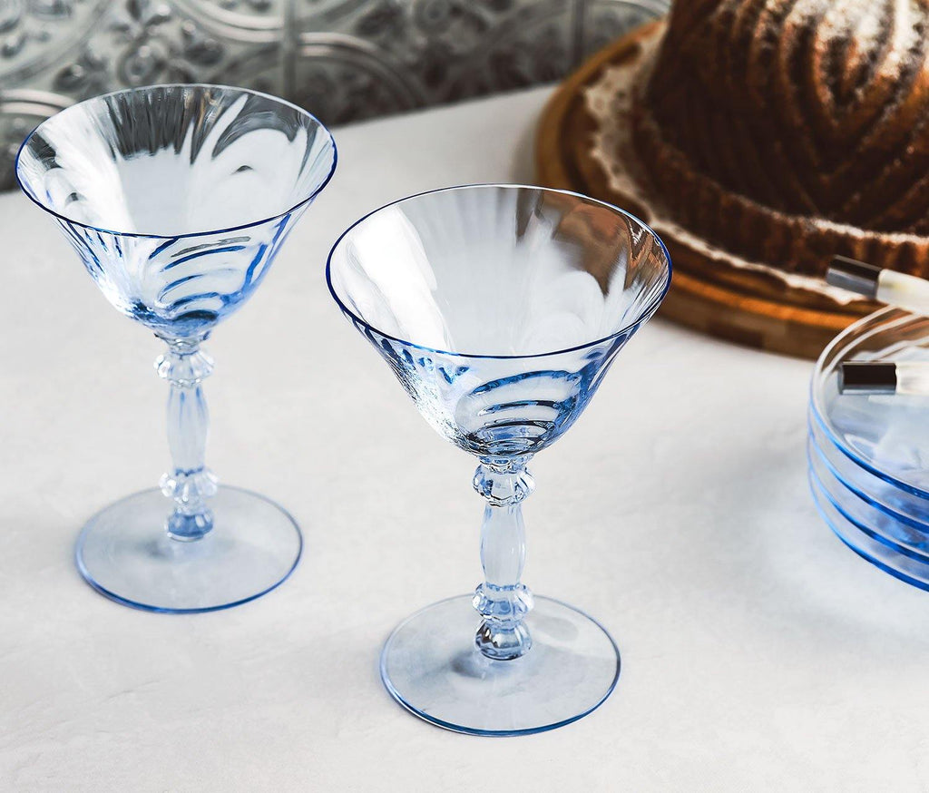 Caprice Moonlight Blue Martini Glasses