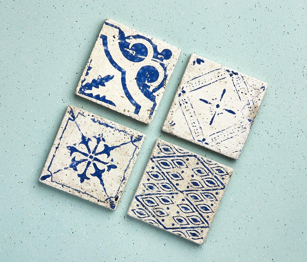 Moroccan Tile Cement  square Coasters