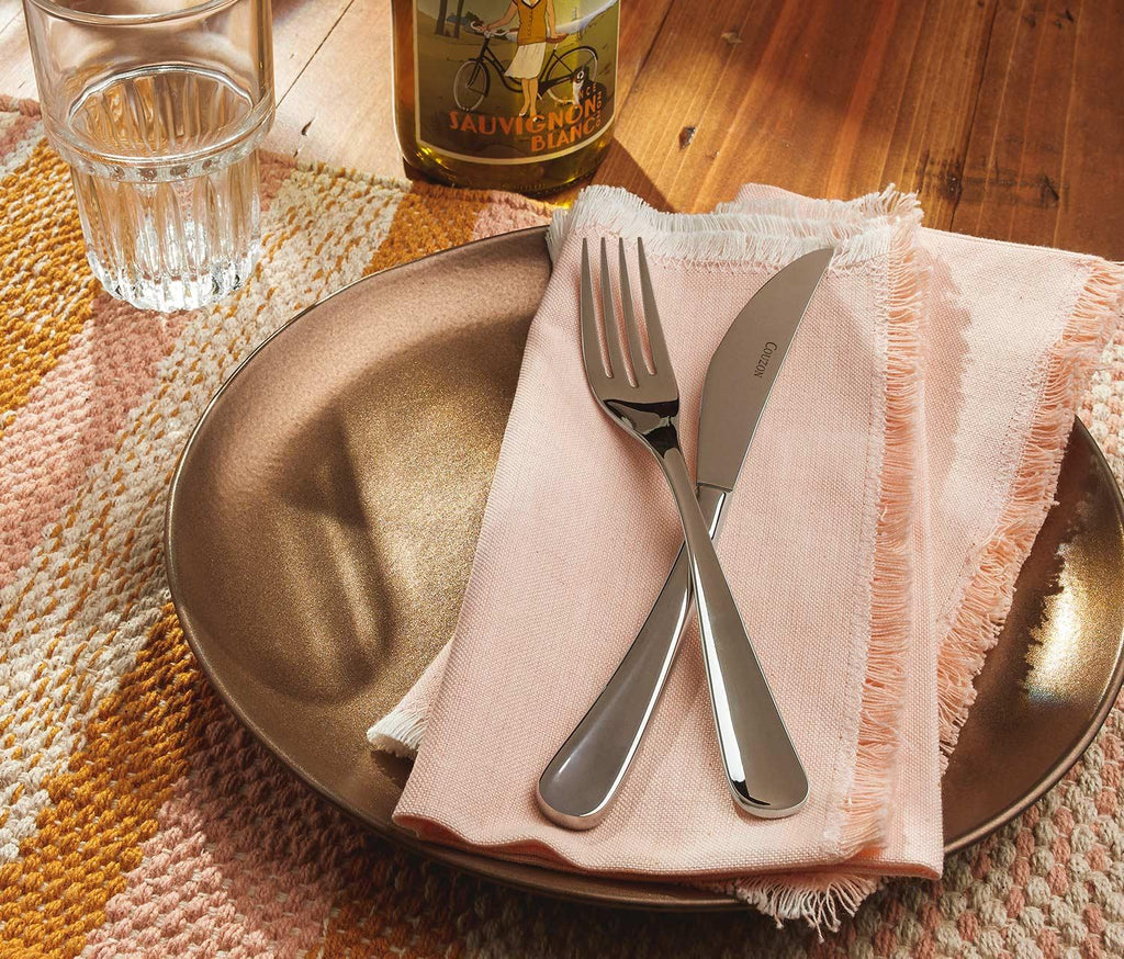 Nectar Peach Chambray Fringed Napkin 