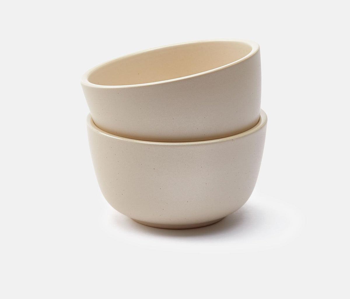 Cream Moonstone Matte Stoneware Small Rice Bowl Set