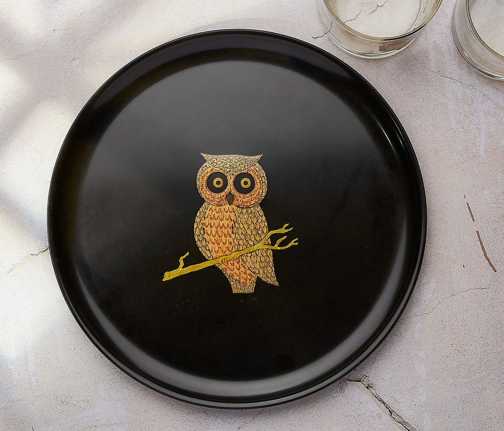 Couroc of monterey Owl round tray - lollygag