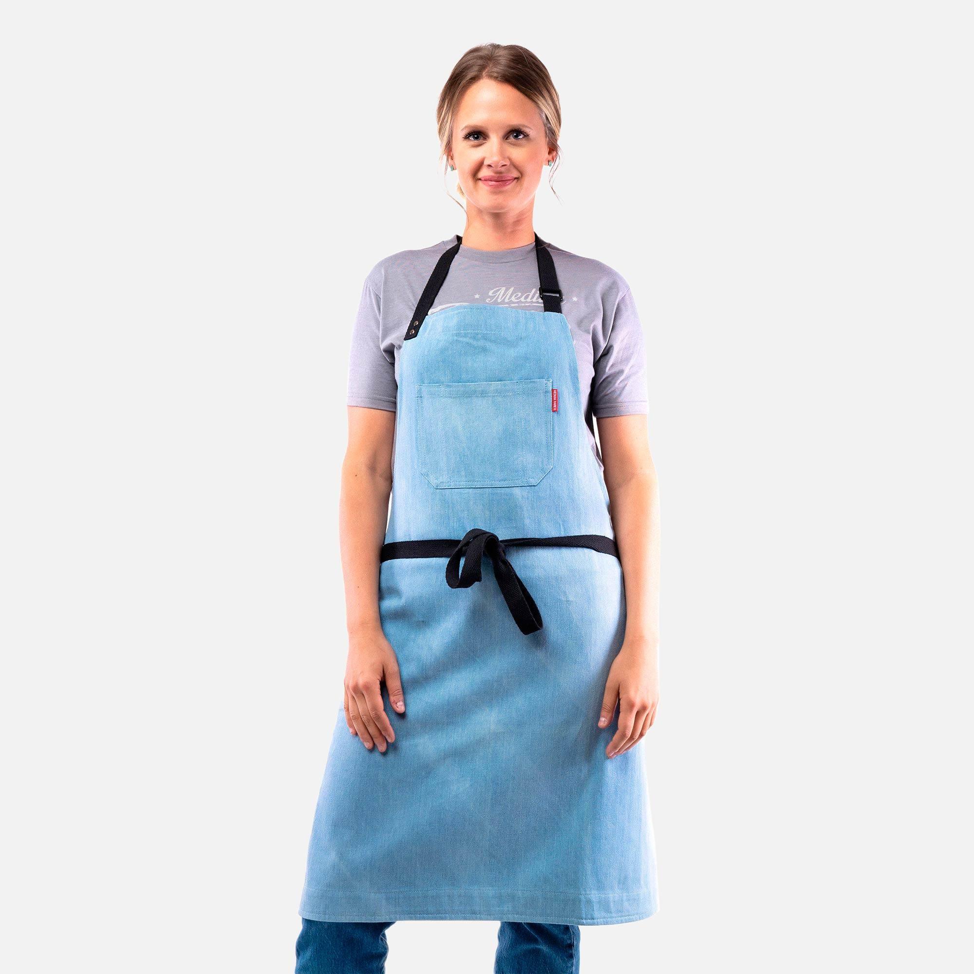 Medium Rare Chef Edwin Soft Blue Chambray Unisex Chef Apron