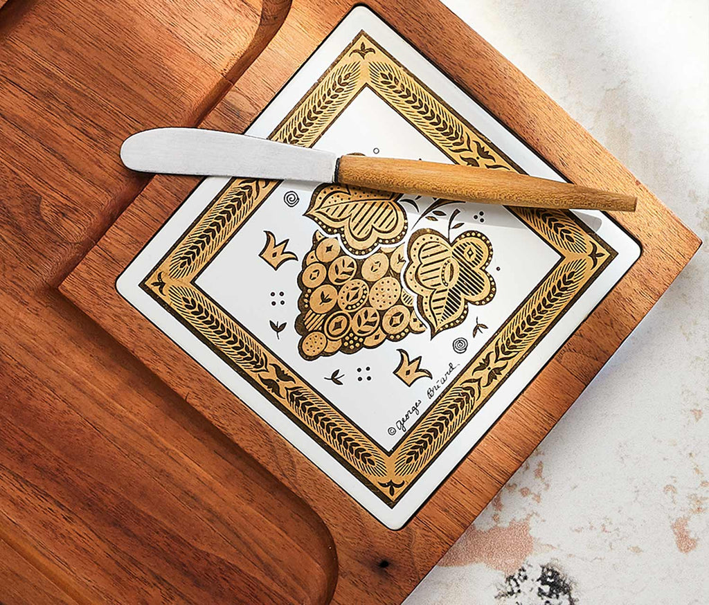 Georges Briard Small Leaf Cheese Board Set - lollygag