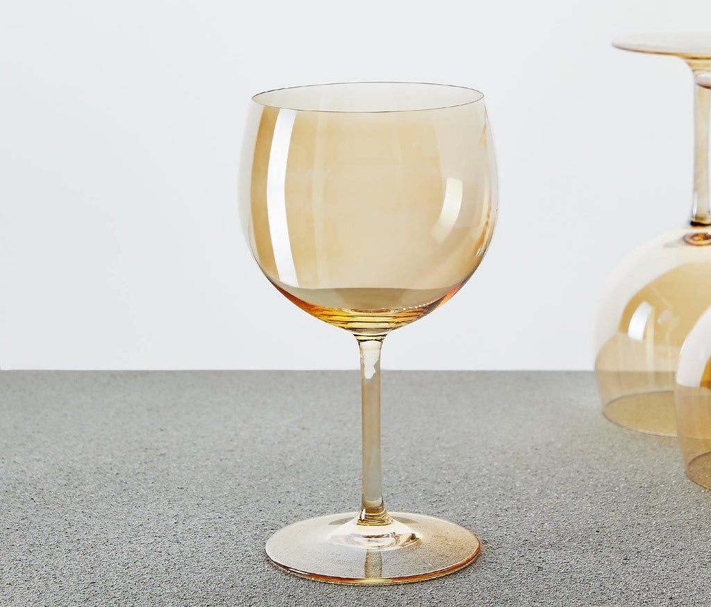 Golden Neon Lustra Wine Glasses