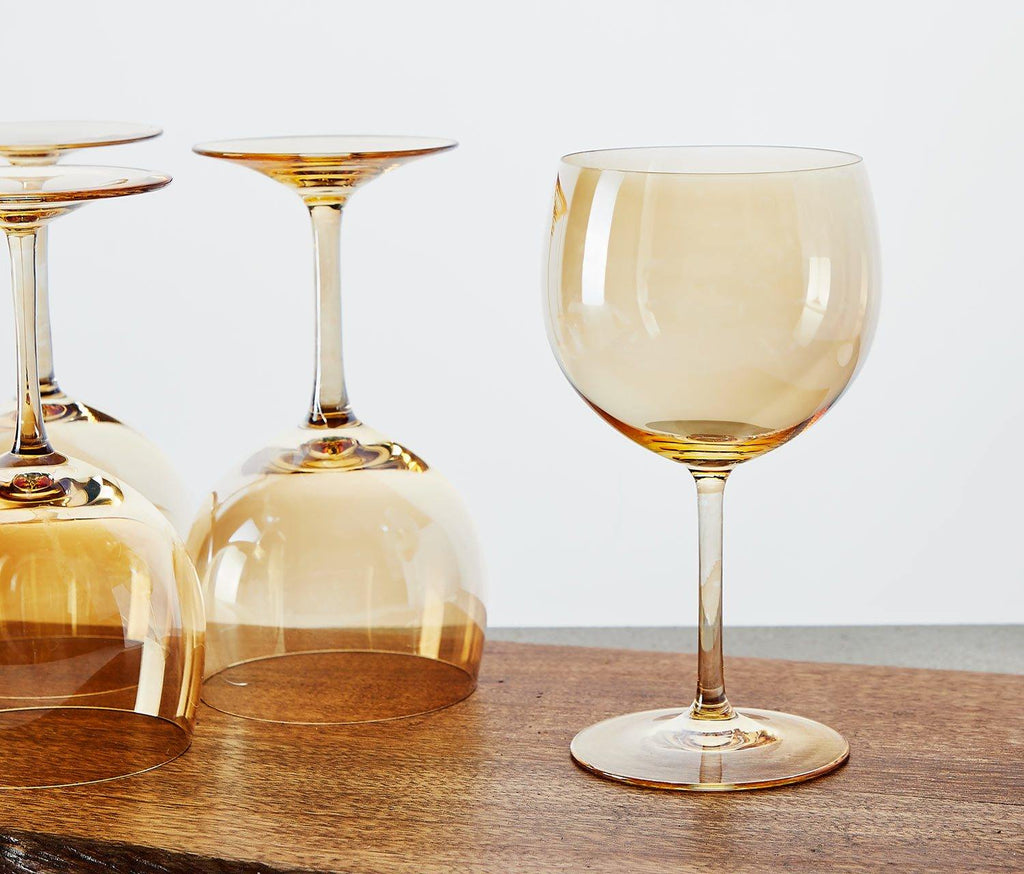 Lombard Golden Lustre Wine Glasses - Set of 4 - Lollygag.co