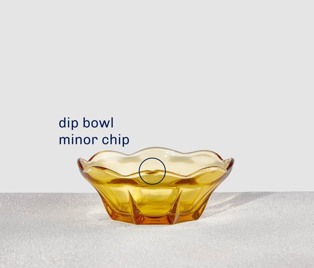 Honey Gold Tulip Serving Bowl and dip