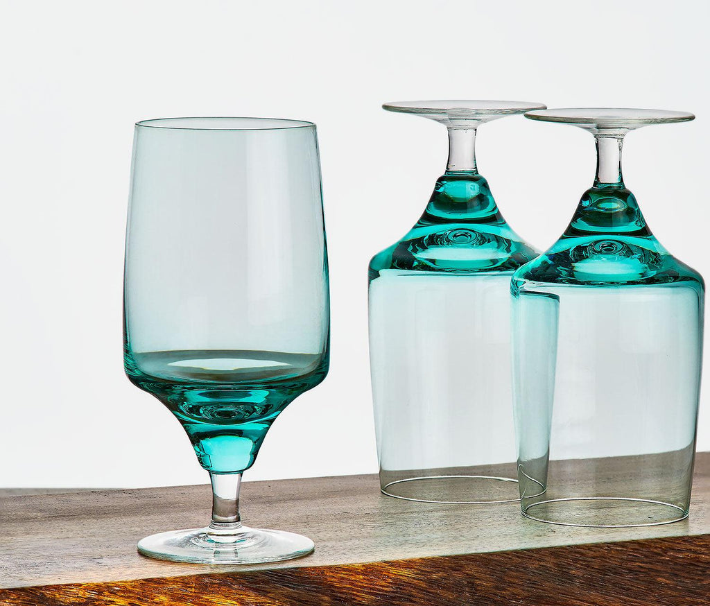 Vintage Mid-Century Colette Sasaki Crystal Low Wine Glasses lollygag